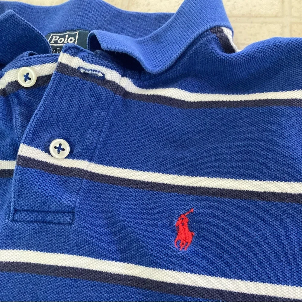 Polo Ralph Lauren Blue Short Sleeve Striped Shirt 8 10